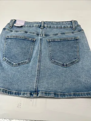 Wax Jean Light Wash Denim Mini Skirt thumbnail 10