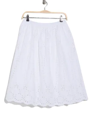 Frank & Eileen Gracie White Eyelet Midi Skirt NWT XL thumbnail 3
