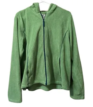 Horny Toad & Co Green Hooded Fleece‎ Zip Up Jacket Women Size Large Pockets thumbnail 1