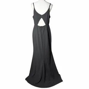 Lulus Black Mermaid Spaghetti Strap Peek-A-Boo Back Detail Full Gown Black XL thumbnail 2