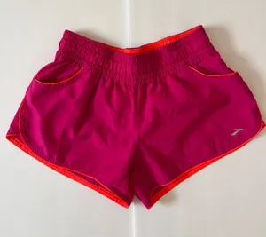 Brooks Women's Bright Pink Athletic Shorts with Orange Trim thumbnail 1