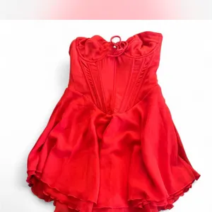 WHITE FOX Push The Feeling Mini Dress Red small nwt thumbnail 3