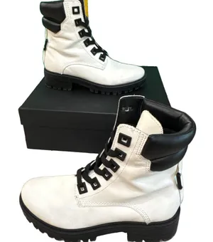 Kendall + Kylie East White Leather Combat Boots Women’s Size 7M w/ Box thumbnail 1