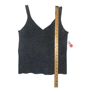 Old Navy Womens Gray Ribbed V-Neck Sweater Tank,‎ Large thumbnail 6