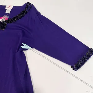 NWT‎ Quacker Factory Purple Beaded Sequins Long Sleeve Knit Top Size 2X thumbnail 8