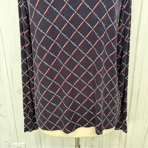 LAUREN RALPH LAUREN Jaralda Logo Chain Link Print‎ Long-Sleeve Blouse, Large thumbnail 5