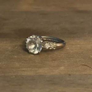 Vintage Austrian Crystal Ring Silver thumbnail 7