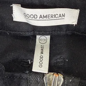 Good American Good Waist Exposed Zip High Rise Skinny Jeans Black Size 10/30 thumbnail 3