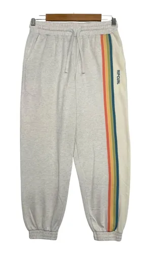 Rip Curl Surf Sweatpants Womens XS Gray Jogger Striped Logo Fleece Lounge Retro thumbnail 1