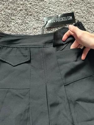 Dolls Kill Black Pleated Mini Skirt with Cargo Flap Pockets thumbnail 4