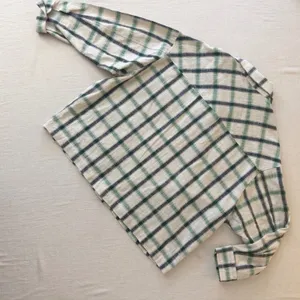 Zara‎ Womens XL Green Black Plaid Button Down Shacket Oversized Textured Jacket thumbnail 4
