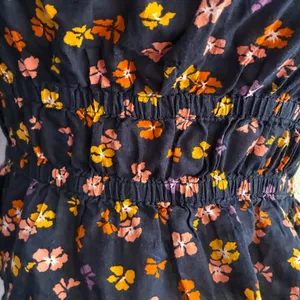 Madewell Puff-Sleeve Square Neck Smocked-Waist in Aloha Floral Crop Top S thumbnail 8