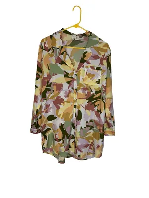 ✨‎ Joie Abstract Floral Pajama Shirt Size L 🌙✨ thumbnail 2