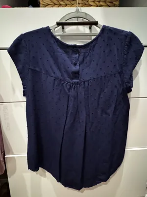 Classic Navy Swiss Dot Blouse Blue thumbnail 3