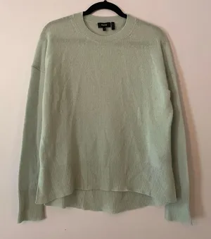 Theory Light Blue Cashmere Knit Crewneck Sweater Lightweight Minimalist Small thumbnail 1