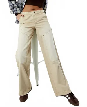 Pacsun Beige Low Rise Baggy Carpenter Jeans NWT Size 26 thumbnail 1
