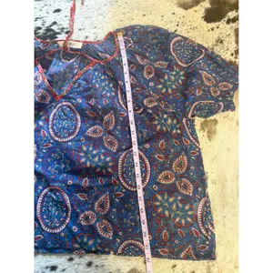 NATURAL LIFE Paisley Cotton Blend Blue top‎ Size Large thumbnail 8