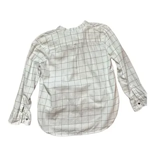 Madewell Flannel Tie-Neck Shirt in Windowpane‎ sz S thumbnail 6
