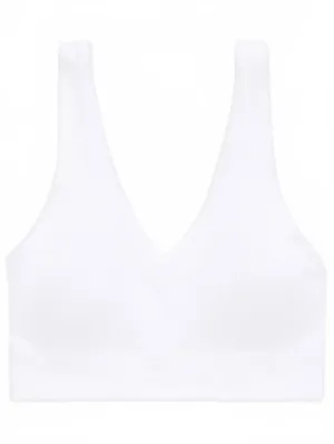AE Superchill Seamless Padded Voop Bralette American Eagle NWT White Small thumbnail 3