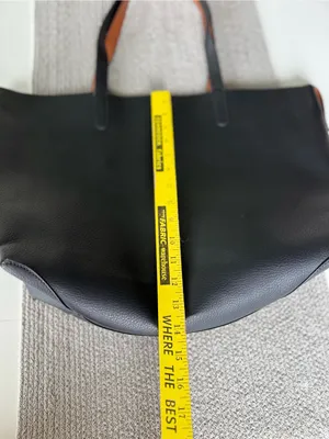 Source Unknown Black Pebbled Vegan Leather Oversized Tote Shoulder Bag thumbnail 7