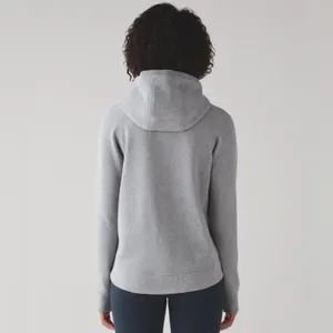 Lululemon Fleece Please Hoodie Jacket Heathered Speckled Medium Grey Size 6 thumbnail 17