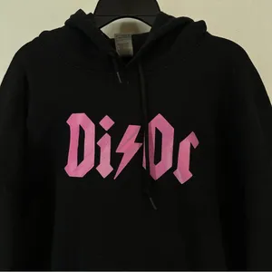 Black Graphic Skull Lighting Bolt Hoodie Size L thumbnail 2
