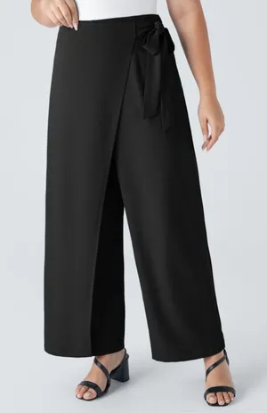 Halara High Waisted Tie Side Wide Leg Work Pants thumbnail 1