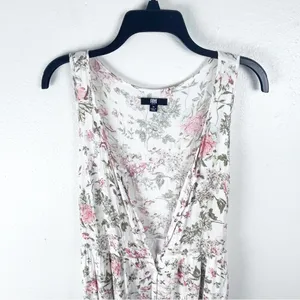 FRYE Floral Sleeveless Front Button Pleated Bodice Lined Maxi Dress Size Medium thumbnail 6