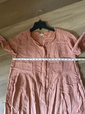 Japanese Brand Samansa Mos2 Cotton Linen Kaftan Midi Dress Pockets Lagenlook thumbnail 15