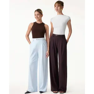 OGL Stretchy Flowy High Rise Wide Leg The Success Pants Midnight Navy Size XS thumbnail 5