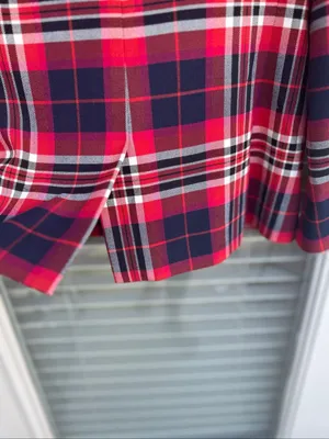 Trina Turk Plaid Blazer Red Muli Size 6 thumbnail 9