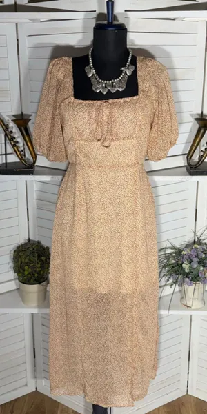 Vintage Y2K dress chiffon ditzy floral grunge 90s fairy cottage boho festival M thumbnail 1