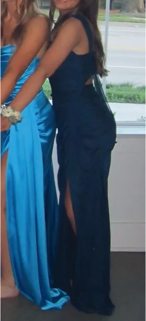 Navy Prom Dress Azazie Blue thumbnail 3