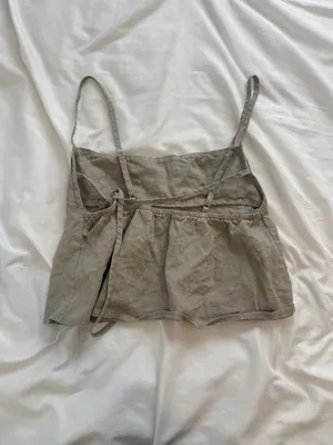 Edikted Light Green grey Linen-Blend Cami Top thumbnail 3
