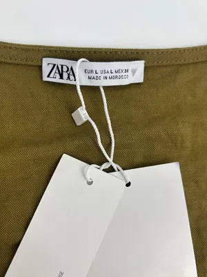 Zara Olive Twist-Front Crop Tank thumbnail 2