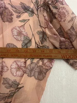 Floral High-Low Chiffon Dress in Blush thumbnail 8