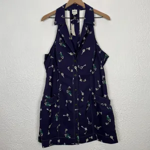 Maeve Anthropologie Amelia Collared Mini Dress Key Print Size XL NWT thumbnail 2