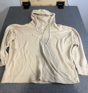Aerie Women's Beige Henley Pullover Hoodie Oversize Sz M thumbnail 1
