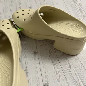 Crocs Siren Clog Platform‎ Heel Bone Beige Women Size US 12 Slip On NEW NWT thumbnail 7