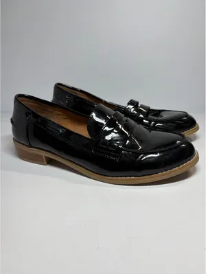 Steve Madden Melliany Women’s 8.5 Black Patent Penny Loafers Block Heel thumbnail 3