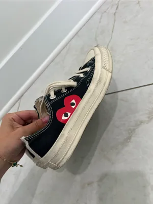 Comme Des Garçons PLAY x Converse Black Chuck Taylor Lace Up Sneakers Size 6 US thumbnail 4