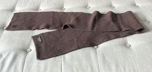 Coach Wool Blend Knit Brown Scarf One Size thumbnail 1