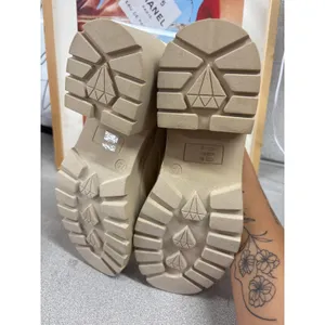 NIB Chinese Laundry Sz 7.5 Banner Cream Canvas Lace Up Block Heel Oxford Shoes thumbnail 5
