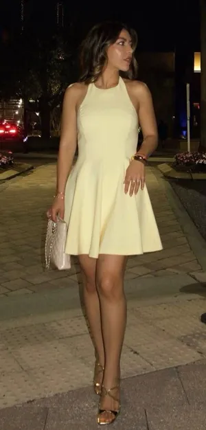 Zara mini halter dress butter yellow evening party wedding dress thumbnail 4