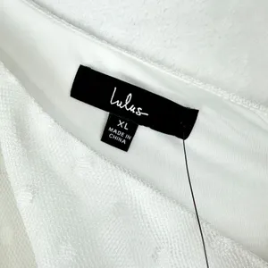 Lulus Amazing Glamour White Polka Dot Mesh One Shoulder Midi Dress Size XL NWT thumbnail 7