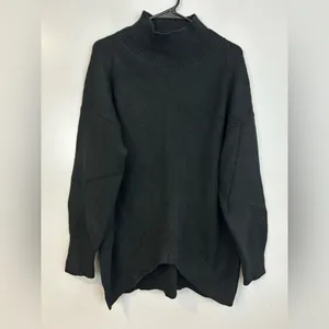 Maeve Anthropologie Black Mock Neck Asymmetrical Pullover Sweater Size Large thumbnail 2