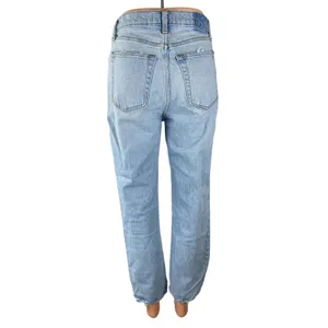 Abercrombie & Fitch The Dad High Rise Blue Light Wash Straight Denim Jeans Sz 26 thumbnail 4
