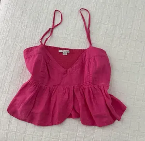 American Eagle Pink Linen Top thumbnail 1