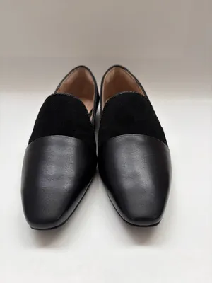 Rockport Total Motion Laylani Mixed-Media Black Leather Suede Loafer Minimalist thumbnail 5
