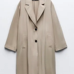 NWOT Zara Basic Soft Trench Flowy Coat in Beige Marl. Size medium thumbnail 5